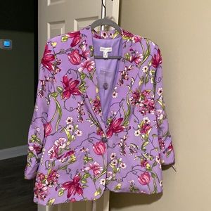 NWT…Susan Graver Lavender Floral Jacket Size 14